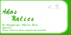 akos malics business card